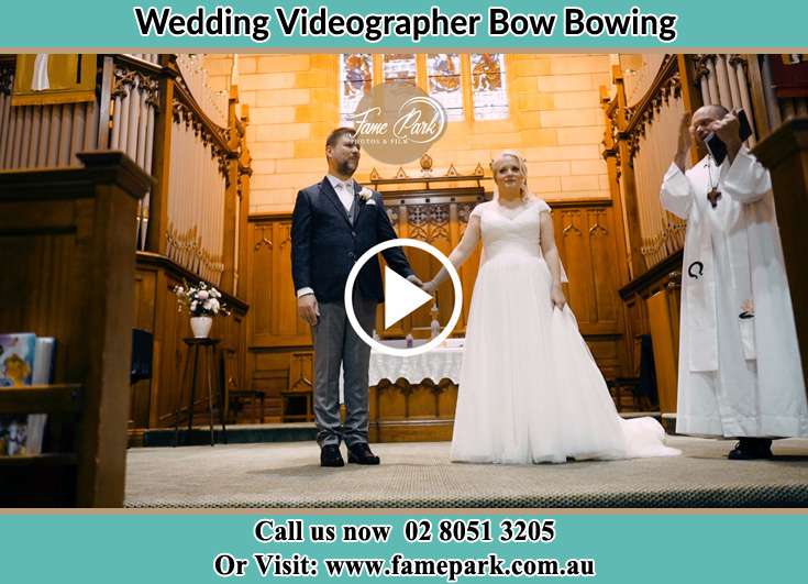 Bridde and Groom at the altar with the priest Bow Bowing NSW 2566