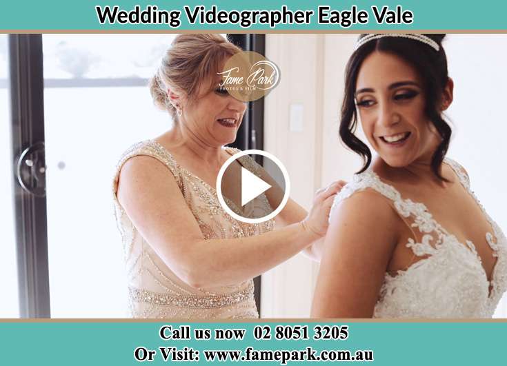 Bride getting her gown fixed Eagle Vale NSW 2558